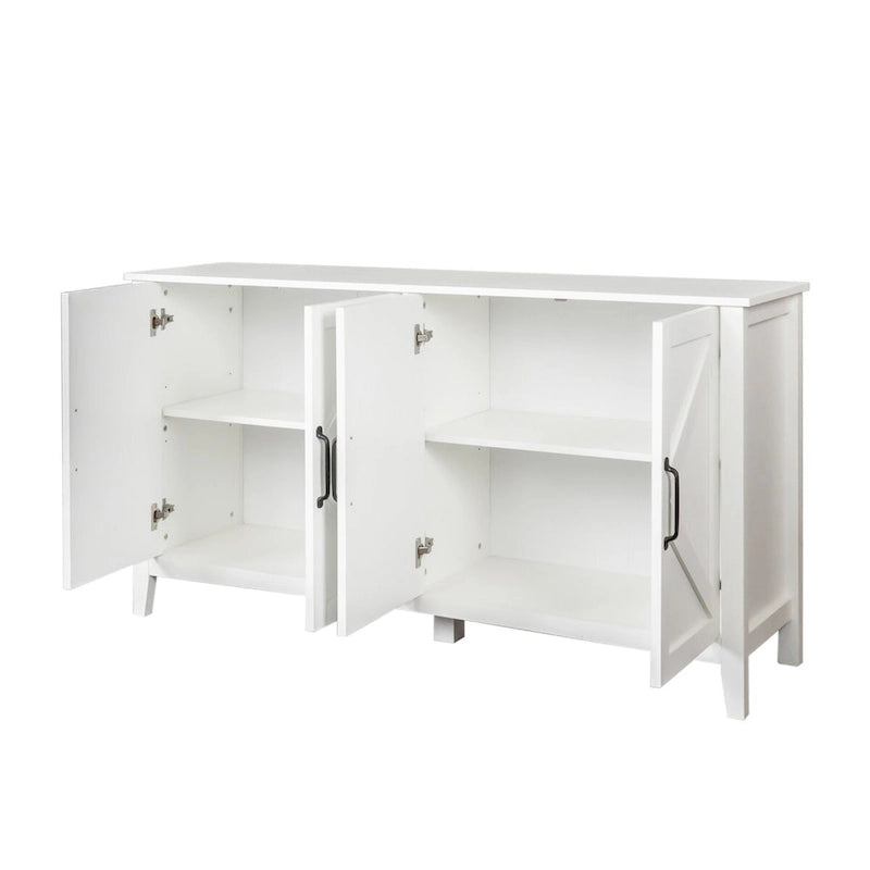 Meuble de rangement 4 portes avec étagères ouvertes