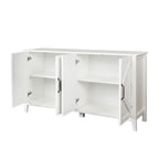 Meuble de rangement 4 portes avec étagères ouvertes