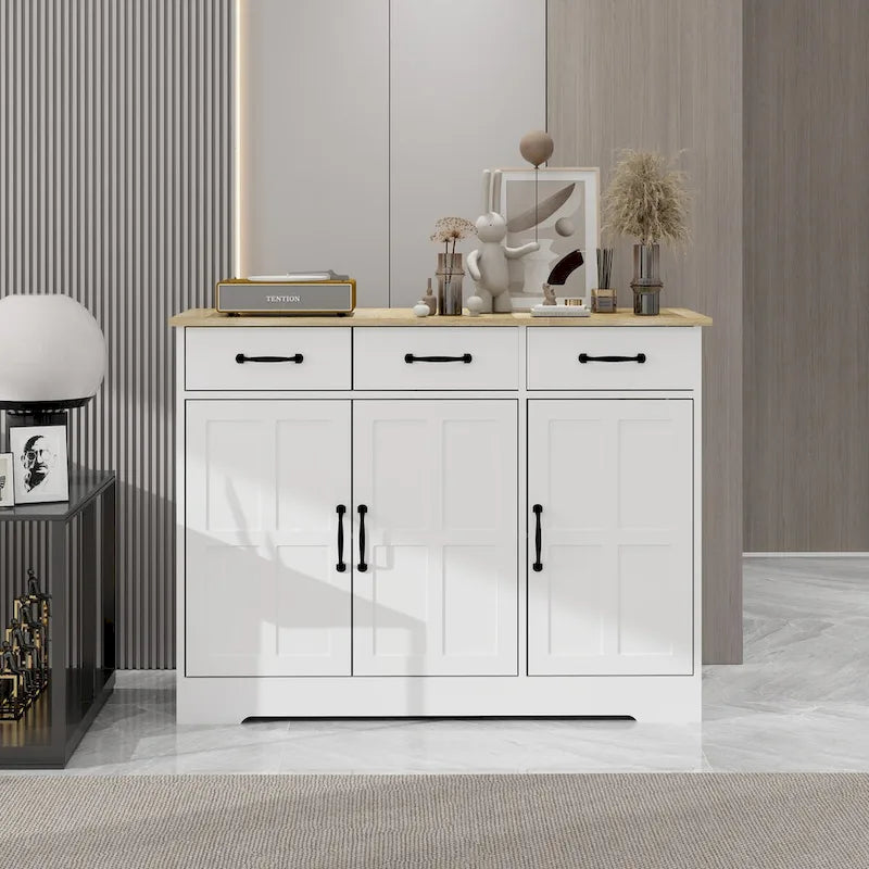 Buffet bahut de ferme avec 3 tiroirs et 3 portes