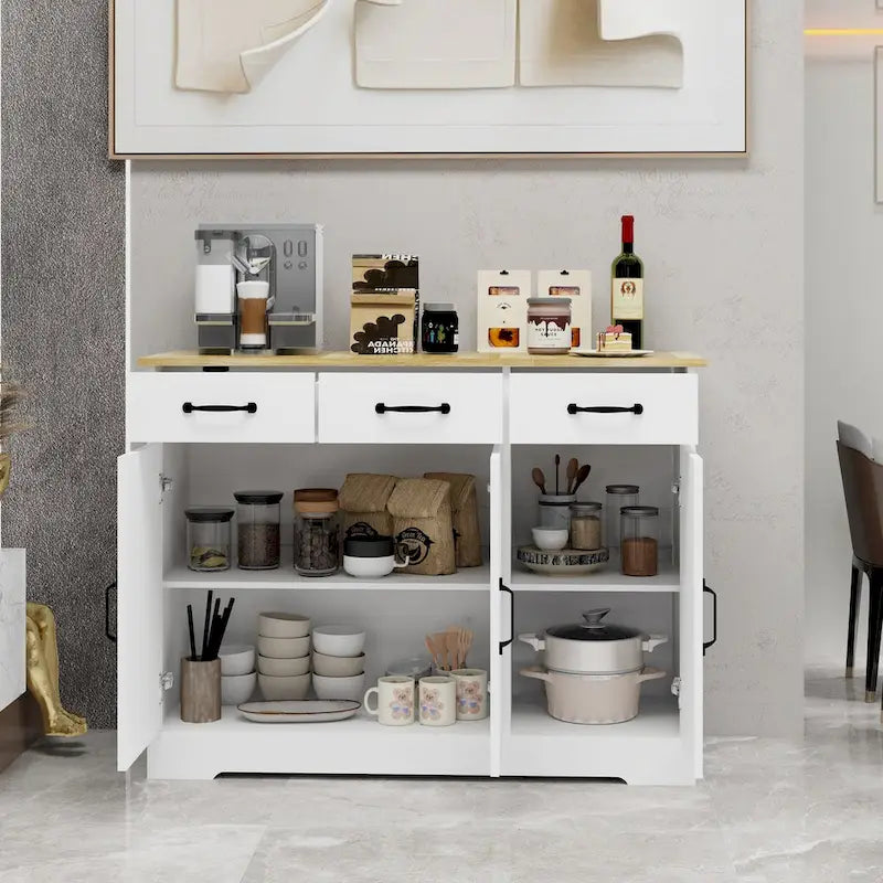 Buffet bahut de ferme avec 3 tiroirs et 3 portes