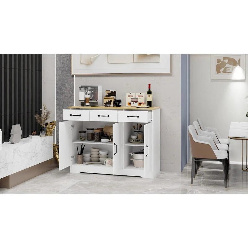 Buffet bahut de ferme avec 3 tiroirs et 3 portes