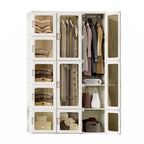 Armoire de penderie portable avec étagères et espace de suspension