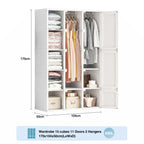 Armoire de penderie portable avec étagères et espace de suspension