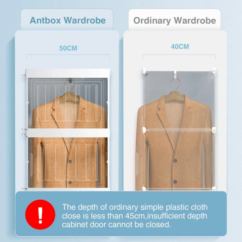 Armoire de penderie portable avec étagères et espace de suspension