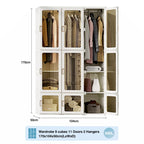 Armoire de penderie portable avec étagères et espace de suspension