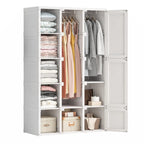 Armoire de penderie portable avec étagères et espace de suspension