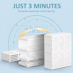 Armoire de penderie portable avec étagères et espace de suspension