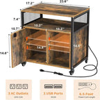 Meuble de classement roulant avec serrure et ports de recharge