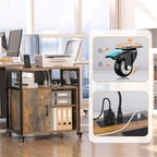 Meuble de classement roulant avec serrure et ports de recharge