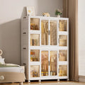 Armoire de rangement portable pour enfants avec tringles à suspendre et portes magnétiques