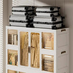 Armoire de rangement portable pour enfants avec tringles à suspendre et portes magnétiques