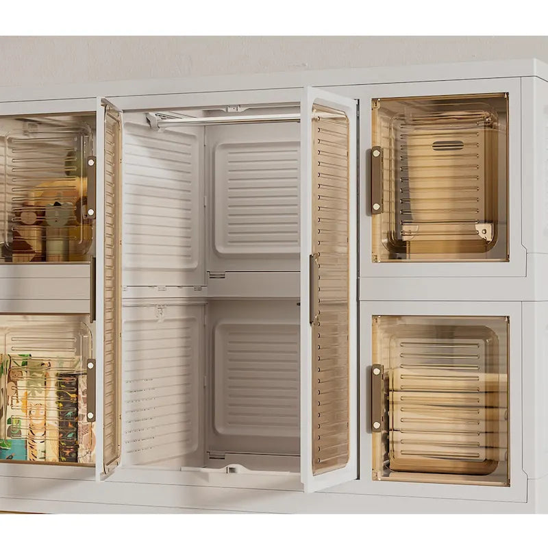 Armoire de rangement portable pour enfants avec tringles à suspendre et portes magnétiques