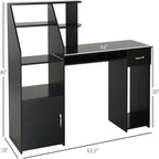 Bureau informatique avec étagères de rangement