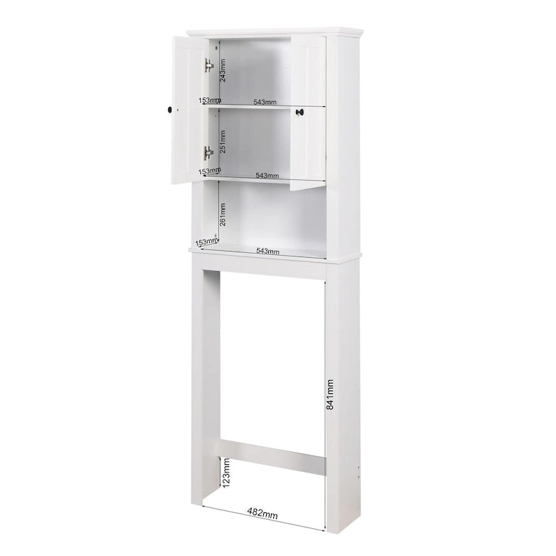 Meuble de rangement de salle de bain au-dessus des toilettes avec étagère réglable