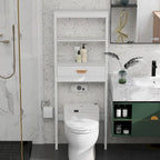 Meuble de rangement WC avec tiroir et 2 étagères ouvertes
