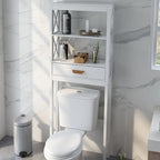 Meuble de rangement WC avec tiroir et 2 étagères ouvertes