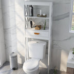 Meuble de rangement WC avec tiroir et 2 étagères ouvertes