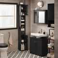 Armoire de salle de bain haute avec tiroir, compartiments et placards