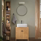 Armoire de salle de bain haute avec tiroir, compartiments et placards