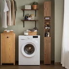 Armoire de salle de bain haute avec tiroir, compartiments et placards