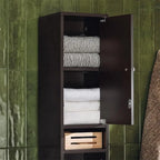 Armoire de salle de bain haute avec tiroir, compartiments et placards