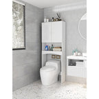 Meuble de Rangement de Salle de Bain Sur-WC avec Étagère Ouverte et Tiroirs