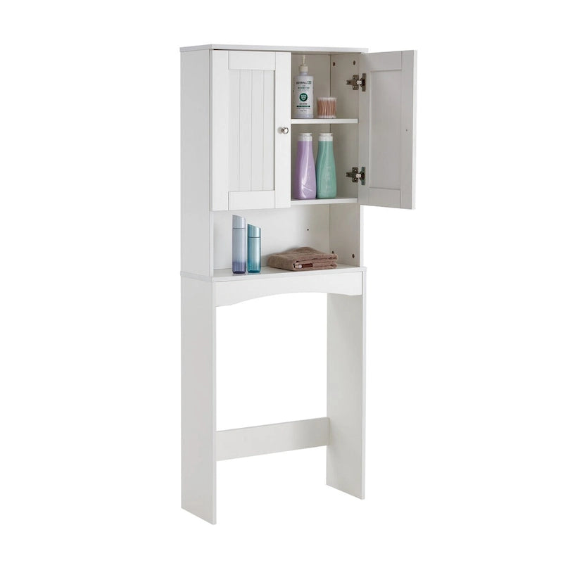 Meuble de Rangement de Salle de Bain Sur-WC avec Étagère Ouverte et Tiroirs
