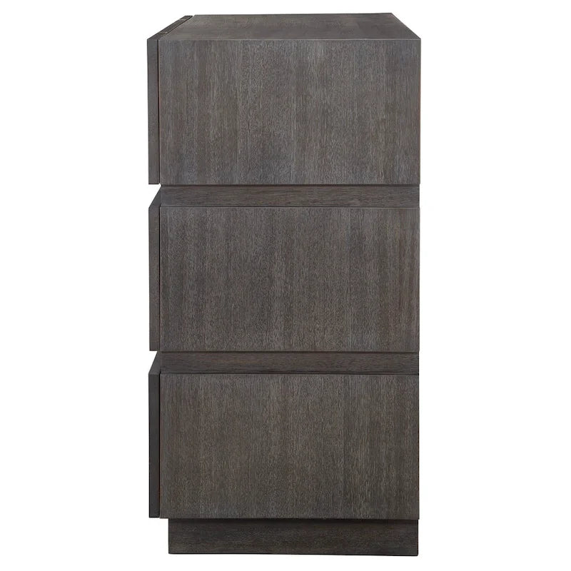 Commode d'appoint à 3 tiroirs – Placage d'acacia noyer foncé, 89 cm (H) x 94 cm (L) x 46 cm (P)