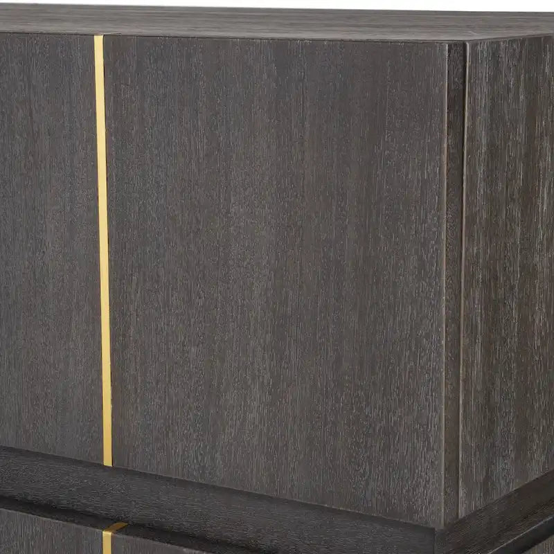 Commode d'appoint à 3 tiroirs – Placage d'acacia noyer foncé, 89 cm (H) x 94 cm (L) x 46 cm (P)